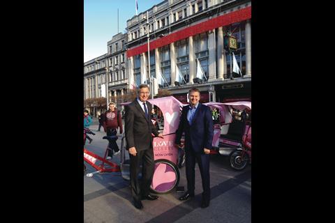 Managing director Dominic Prendergast (left) and commercial director Simon Smith promote Clerys’ reopening